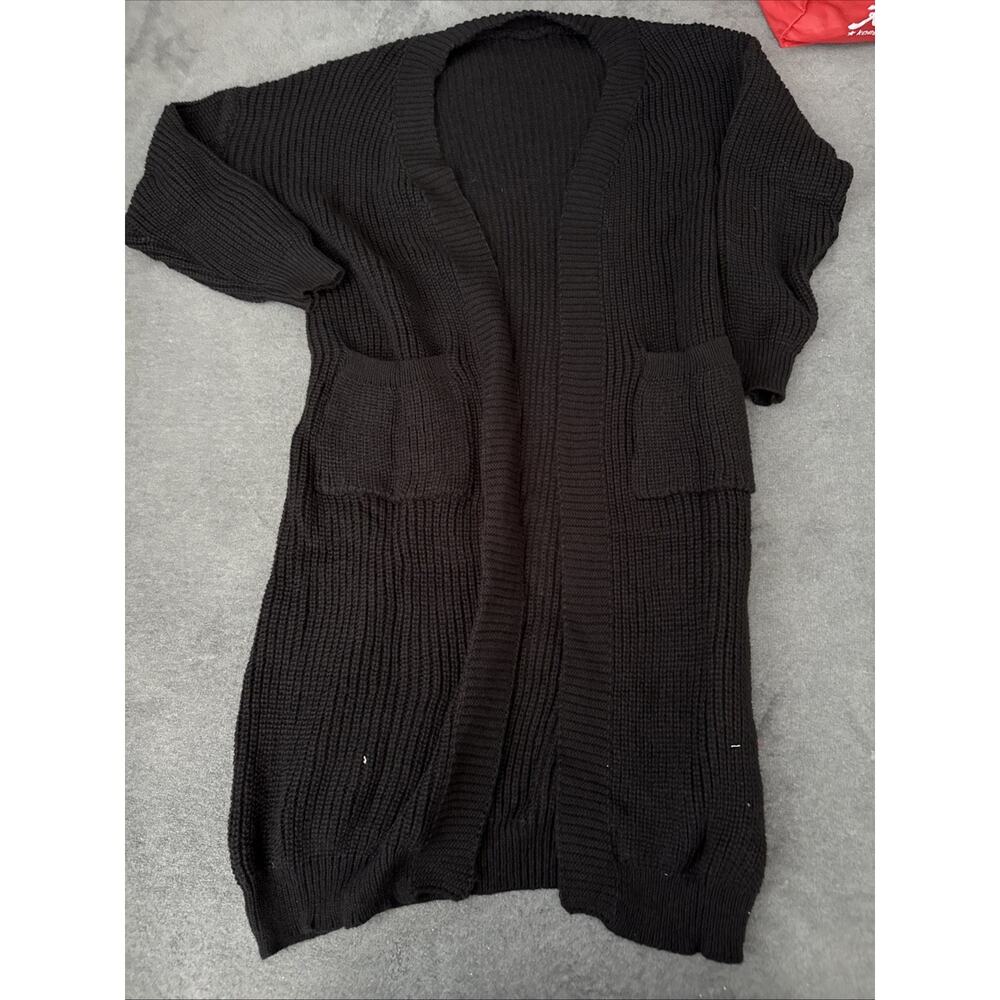 4 for $20 Women’s Long Soft Cardigan, Black, 3XL XXXL